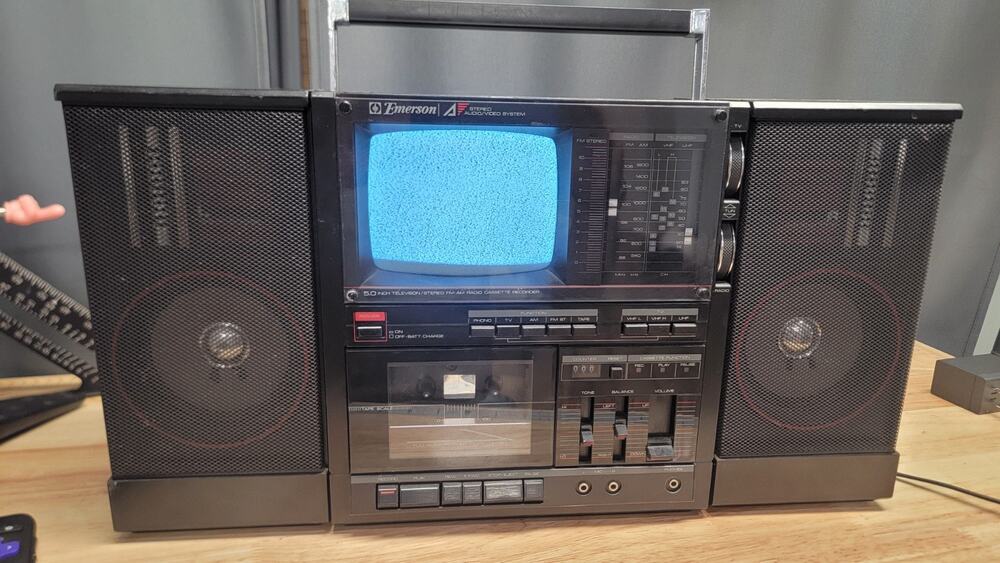 Emerson stereo Black & White Tv Cassette player system vintage Nintendo Monitor